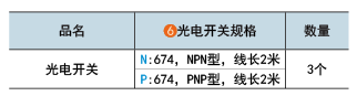 光電開關規格