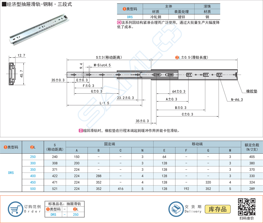 三段式抽屜滑軌的移動距離如何設計